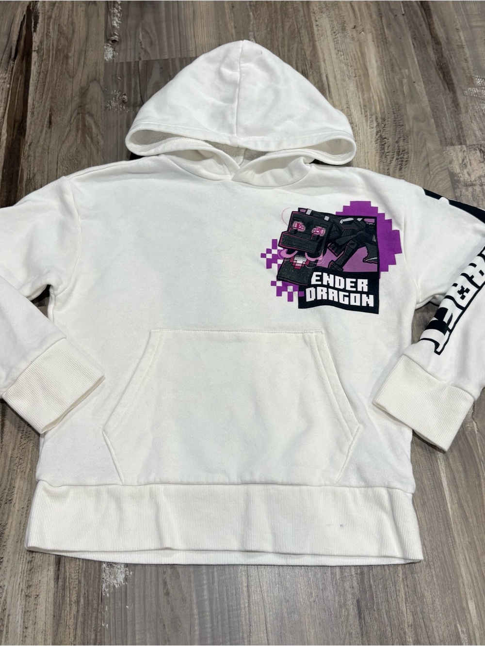 Minecraft Old Navy Kids' White and Purple Hoodie Ender Dragon SZ M (8)